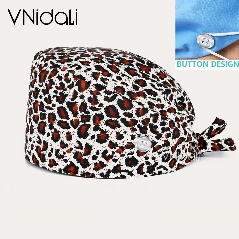 Solid color scrub cap with button pet grooming working Caps  surgical cap Lab work hat  womens Scrub hats nurse accessories