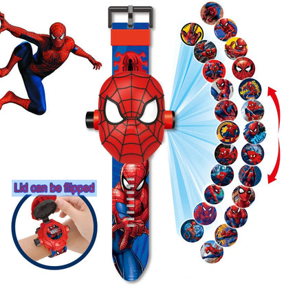Disney Marvel Figure Spiderman Minnie McQueen 24 Projection Watch Digital Clock Student Wristwatches Kids Toy Boy Birthday Gifts