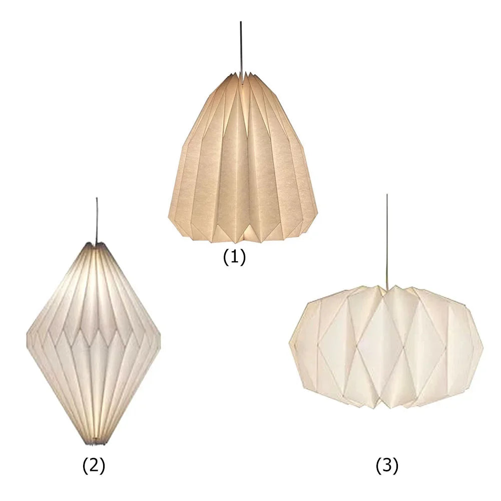 Nordic Creative Paper Origami Lantern Shade Foldable Hanging Pendant Light Art Decoration for Living Room Decor Ceiling Light