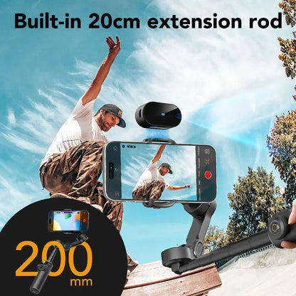 AOCHUAN Smart X2 Ai Handheld Gimbal Stabilizer Built in Extension Rod Equipped with LED display Smartphone Gimbal Stabilizer