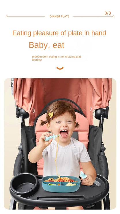 3-in-1 Baby Stroller Tray with Cup Holder & Phone Stand - Universal Toddler Snack Table Accessory