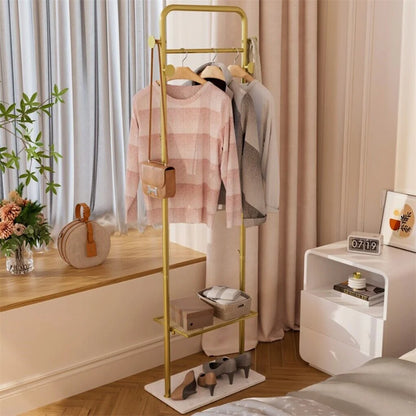 Heavy Duty Gold Pole Clothing Rack Granite Stone Base Modern Home Hotel Bedroom Tree
