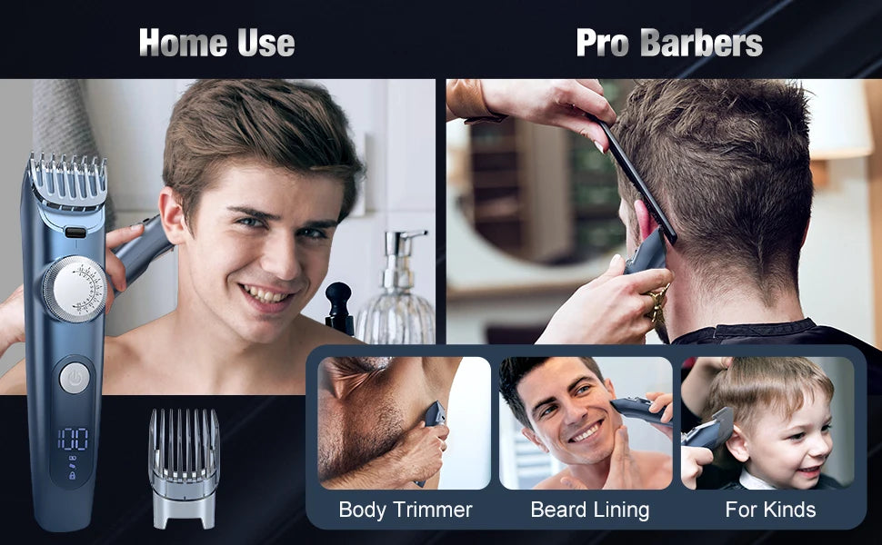 Sejoy Professional Electric Hair Clippers Men Cordless Hair Trimmer Rechargeable LED Display IPX7 Hair Cutting Machine
