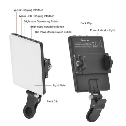 Mobile Phone Fill Light LED Lamp Photography Kit USB PD Dual Port Charging Fill Lamp For Live Broadcast Selfie Video Conference