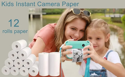 12 Rollen Nachfüllpapier für Kinder-Sofortbildkameras, kernloses Thermodruckpapier für 57-mm-tragbare Kassen und mobile Drucker