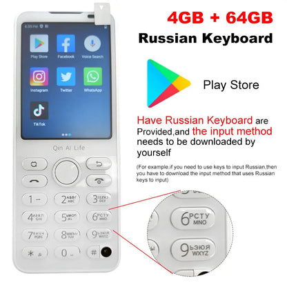 New Qin F21 Pro Smart Touch Screen Phone Wifi +2.8 Inch 3GB + 32GB / 4GB 64GB Bluetooth 5.0 480*640 Global Verison Phone