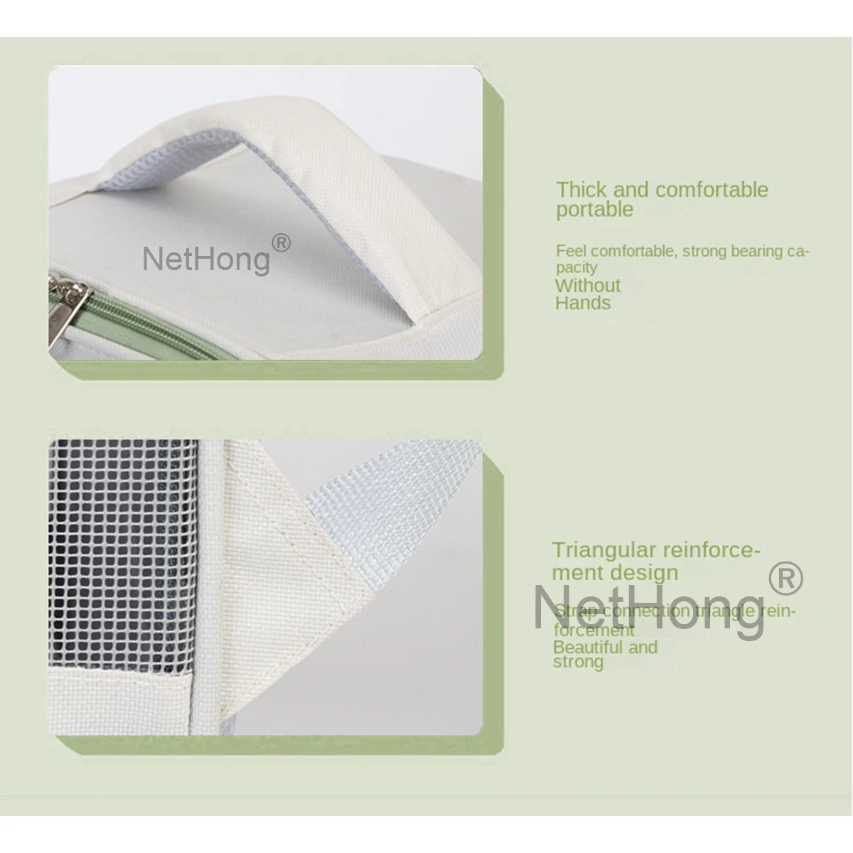 Portable Pet Carrier Backpack For Birds Rabbits & Small AnimalsDurable Nylon With Secure Zip Closure Bag Pack Harness For Pets