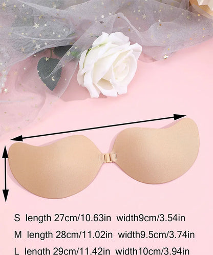 FINETOO Invisible Silicone Bra - Strapless Adhesive Push Up Bra for Women
