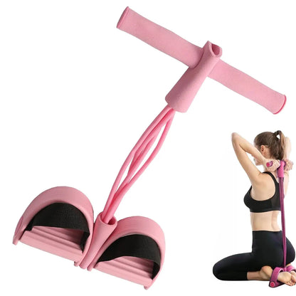 Tension Rope Sit-up Handle Waist Abdomen Exercise Training Elastic Yoga Pedal Puller Resistance Band Fitness Equipment