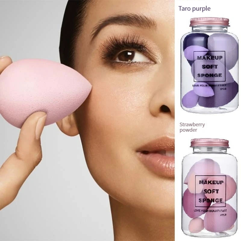7PCS Canned Cosmetic Sponge Set Dry And Wet Liquid Foundation Powder Puff Professional Cosmetic Tools Make-up Artist
