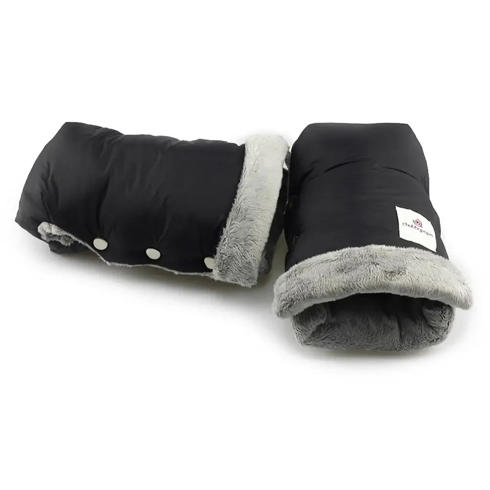 2pcs Black Waterproof Pram Stroller Warm Gloves Mitten Winter Hand Muff Baby Stroller Mitten Winter Warm Stroller Accessories