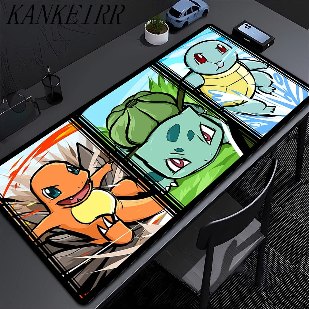 Mouse pad Large rubber keyboard mouse carpet anti-slip gamer mouse pad laptop HD PC carpet P-Pokemons Mousepad Kawaii