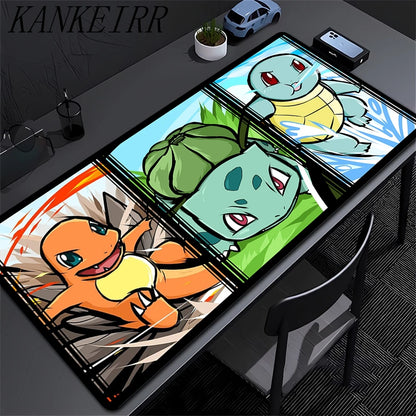 Mouse pad Large rubber keyboard mouse carpet anti-slip gamer mouse pad laptop HD PC carpet P-Pokemons Mousepad Kawaii