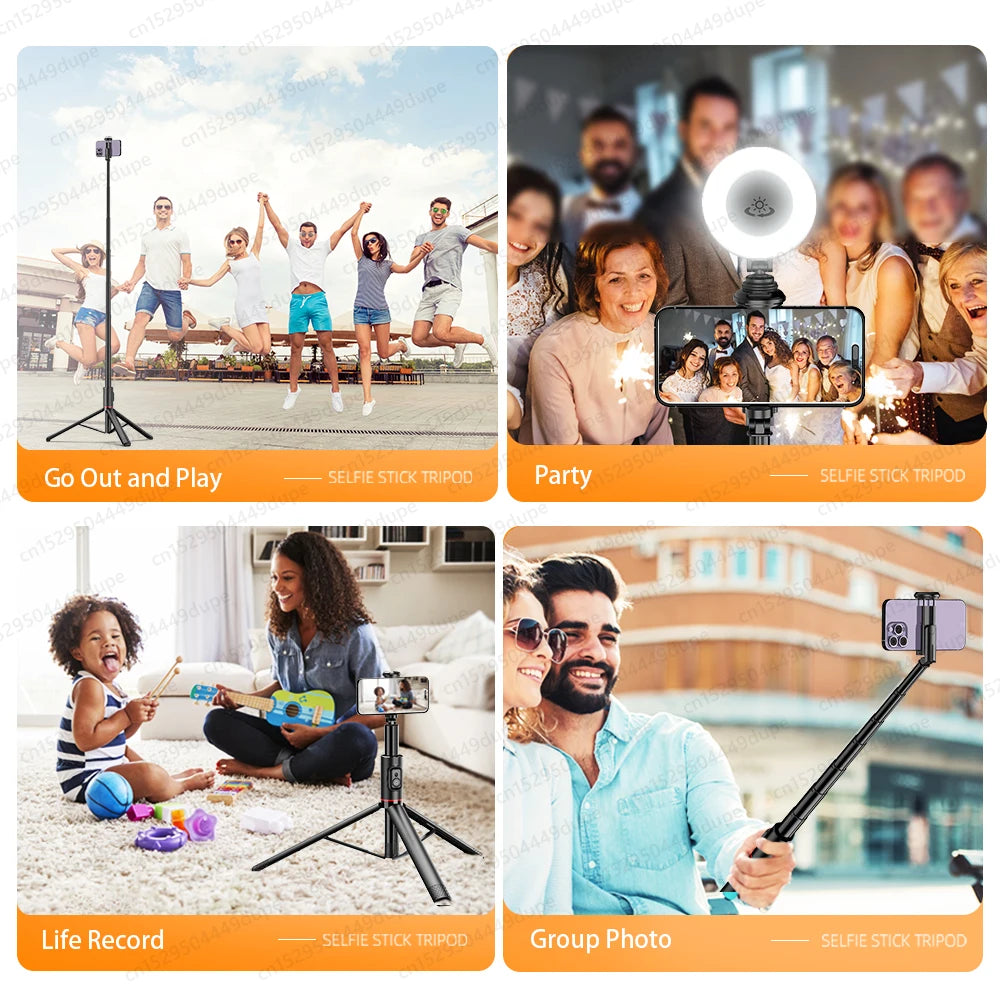 Wireless Selfie Stick Tripod for Smartphone, Aluminum Alloy 72 inch Selfie Stick Portable for iPhone 13 14 pro max Android Phone
