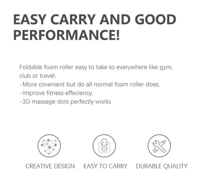 Folding Yoga Column Adjustable Pilates Foam Roller Portable Fitness Equipment Leg Back Muscle Massage and Relaxation