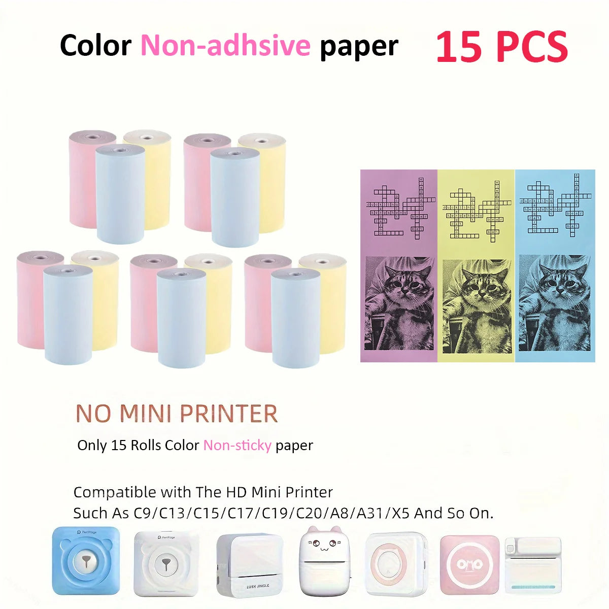Mini Printer Color Sticker Thermal Paper Label Paper Sticker Photo Papers For PeriPage PAPERANG Poooli 57mm width Photo Printer