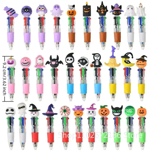 5/10/20/30 Pcs Cute Halloween Themed Four-color Pen for Halloween Horror Party Party Gift Souvenir Children's Prize Decoration