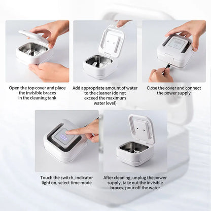Ultraschallreiniger für den Haushalt, Ultraschall-Schmuckreiniger, UV-Licht-Sterilisation, Ultraschall-Reinigungsgerät für Zahnprothesen