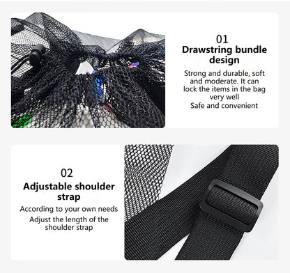 Loogdeel Football Basketball Ball Pack Double Shoulder Storage Pouch Shoulder Net Pocket Bag Training Sports Equipment Bag