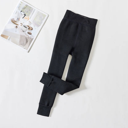 Girls winter plus velvet extra thick pantyhose child strips warm pants Polar Fleece Lining kids baby leggings cotton stockings