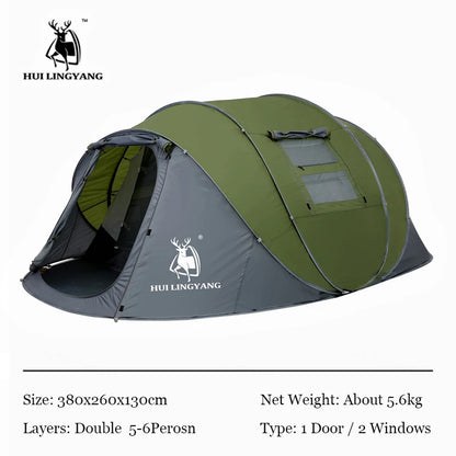 HUI LINGYANG throw tent outdoor automatic tents throwing pop up waterproof camping hiking tent waterproof large family tents