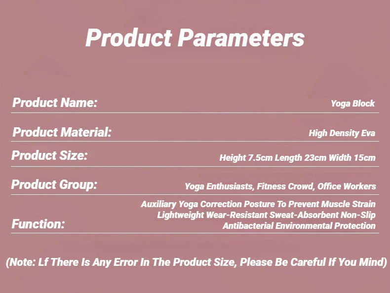 Yoga Blocks Gym Foam Brick Pilates Training Exercise Fitness Bolster Pillow Cushion Stretching Body Shaping Building Cubes