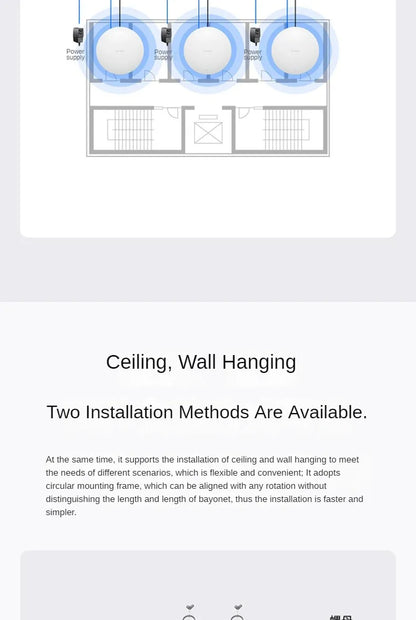 TP-Link AX3000 Wi-Fi6 MESH Router Celling AP Access Point Wireless PoE AP Dual Band 5GHz High-Power Wifi Repeater Hotspot