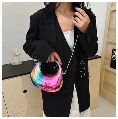 Luxury Designer Evening Clutch Clear Acrylic Women Handbags Fashion Shoulder Bag Half Moon Wedding Purses Party Tote Ladies