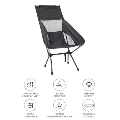 【Breeins】Foldable Camping Chairs Set Lightweight folding Chair Ultralight Backpacking Moon Chairs for Garden Picnic Beach
