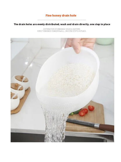 1pc - Plastic Drain Basket Filter, Rice Bowl, Drain Basket, Fruit Bowl, Laundry Basket, Handle, Home Kitchen Organizer