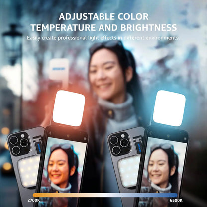 amaran Go Magnetic Phone Selfie Light Rechargeable Portable Light with Mirror for Selfie Makeup Video Conference TikTok Youtube
