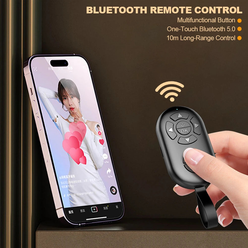 8 Buttons Wireless Phone Selfie Photo Shutter For Tiktok Video Page Turner Rechargeable Bluetooths-compatible Remote Controller