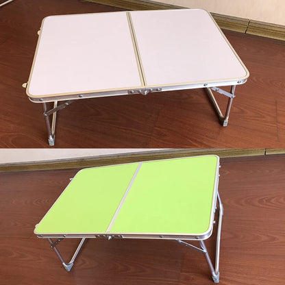 EFAN Small Folding Picnic Camping Table 60x40x26cm, Aluminium Lightweight Foldable Picnic Laptop Bed Travelling Portable Table