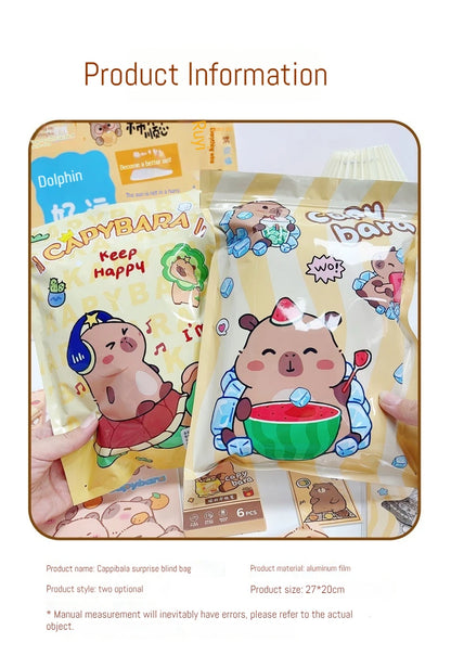 New Creative Capybara Stationery Set Blind Bag Cute Cartoon Pencil Stationery Eraser Learning Supplies Student Prize Gift Suppli