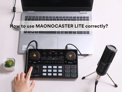Maono AM200-S1 Sound Card Microphone Set MaonoCaster Audio Interface with Condenser Mic for Live Streaming,Recording,PC\Phone