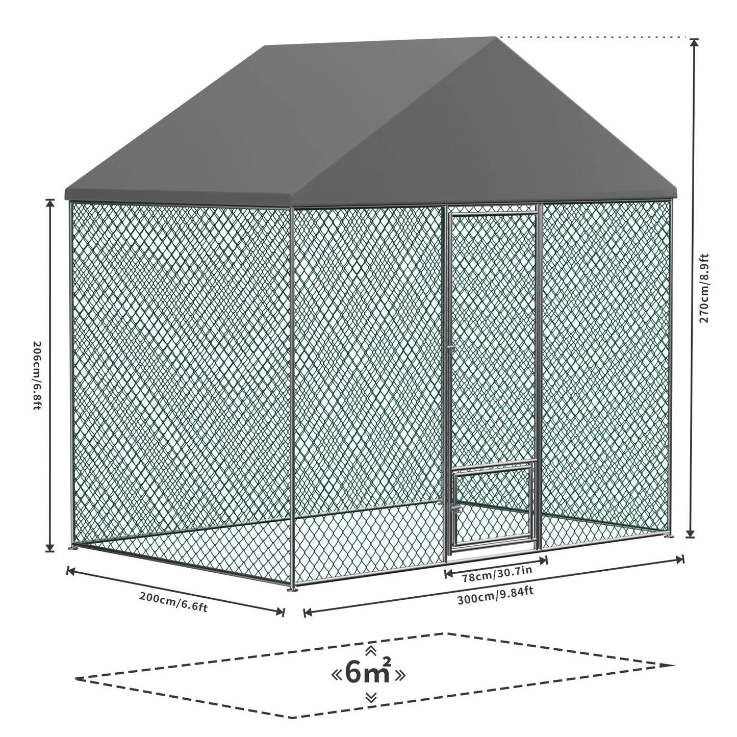 Jumbo Large Metal Chicken Coop Runs for Outdoor Yard, Walk in Chicken Cage, with Mesh and Waterproof Cover, Hen House