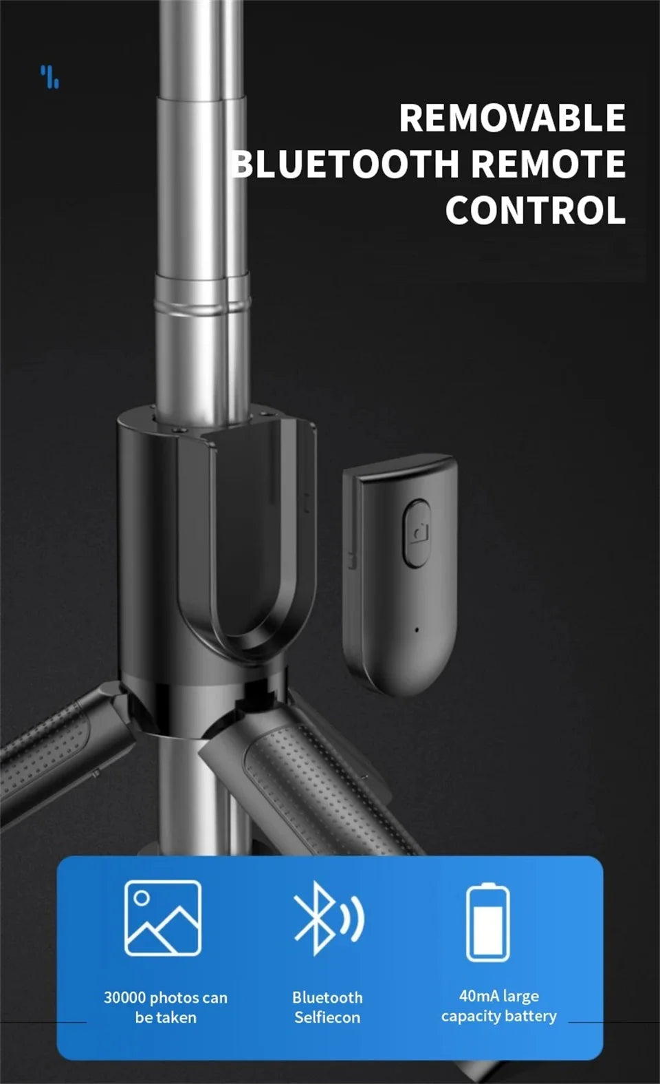 Portable Mini Selfie Stick Led Fill Light Foldable Tripod Phone Stand Holder Support Wireless Bluetooth Remote Control Shutter