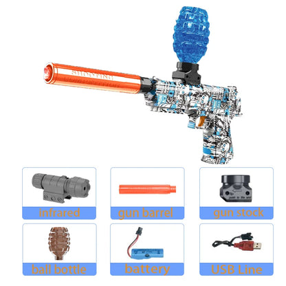 Kids Outdoor Toy Electric Gel Gun Water Ball Bullet Pistols Summer Play Water Shooting Interactive Party Game Children Adult