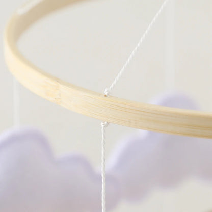 Wooden Crib Mobile Baby Bed Bell Rattle Toy Soft Felt Cartoon Bear Mobile Hanging Newborn Music Box Bed Bell Hanging Bracket Toy