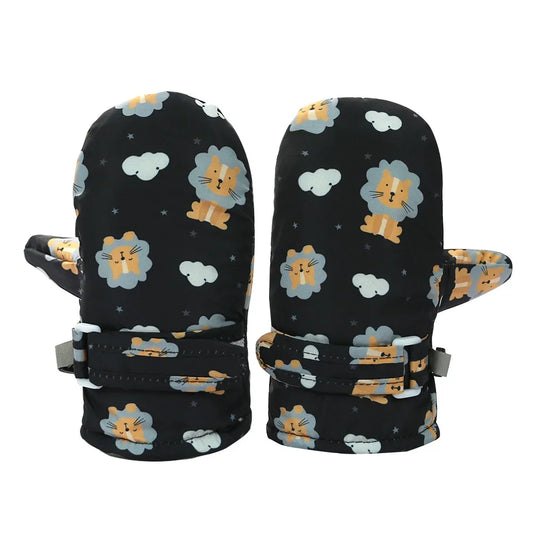 Kids Winter Ski Gloves - Waterproof Cartoon Mittens for Boys & Girls Age 4-6