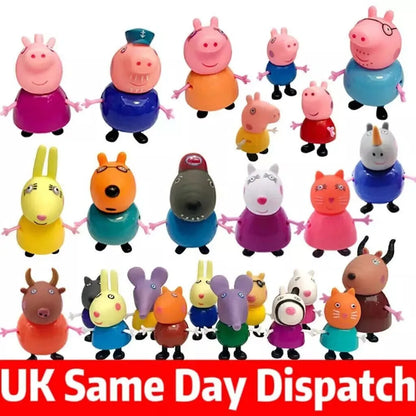 25Pcs Pepa Pig Toy Action Figure George Family Toys Mom and Dad Anime Party Toys Children's Holiday Gift
