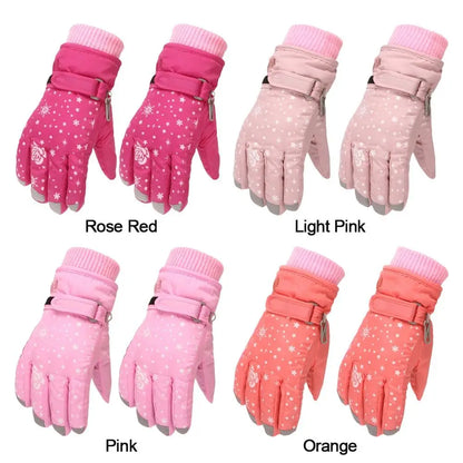 Kids Winter Ski Gloves - Waterproof Warm Snow Mittens for Girls Ages 5-8
