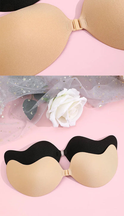 FINETOO Invisible Silicone Bra - Strapless Adhesive Push Up Bra for Women