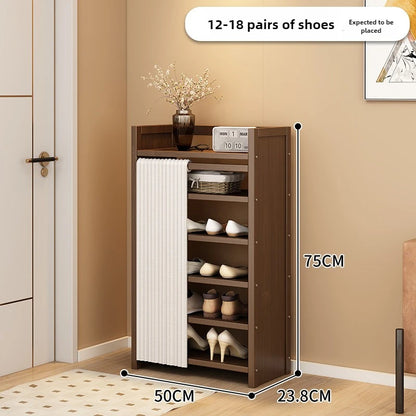 Free installation shoe rack indoor simple folding household multi-layer dustproof rental room shoe storage artifact