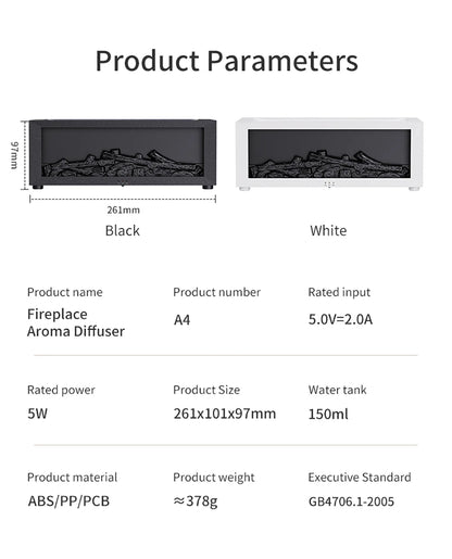 Air Humidifier Essential Oil Diffuser Flame Aroma Humidifier Home Room Fragrance Diffuser with Night Light Aromatherapy Diffuser