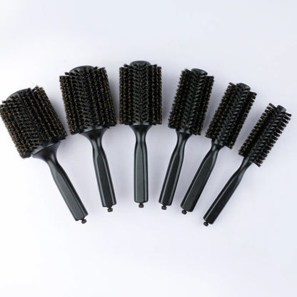6 Sizes Boar Bristle Round Hair Brush Curly Hair Styling Comb Professional Removable Tail Barber Hairdresser Round Rolling Comb