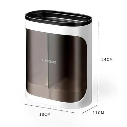 Cream Disposable Cup Holders Household Wall-Mounted Automatically Drop Punch-Free Paper Cups Dust-Proof Drinking Fountain Racks