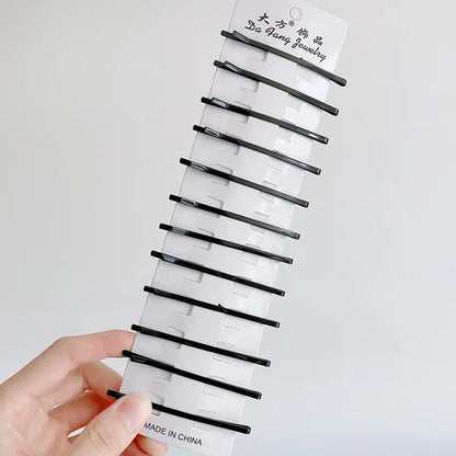 12Pcs/Set Black Barrettes BB Hair Clips Professional Hairpins Hair Accessories For Women Girls Styling Tool Headdress 5-8cm