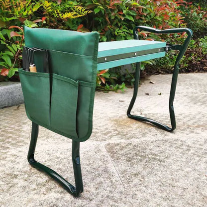 Heavy Duty Garden Kneeler Seat, Thickend Soft Eva Pad, Foldable Garden Stool Pouch, Steel Frame, Gardening Bench
