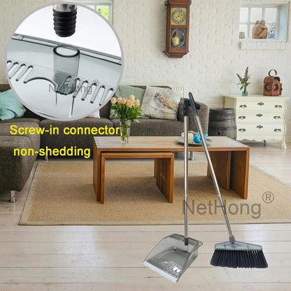 Long Handled Dustpan And Brush Set Strong Handle Dust Pan &Broom Upright Sweeper